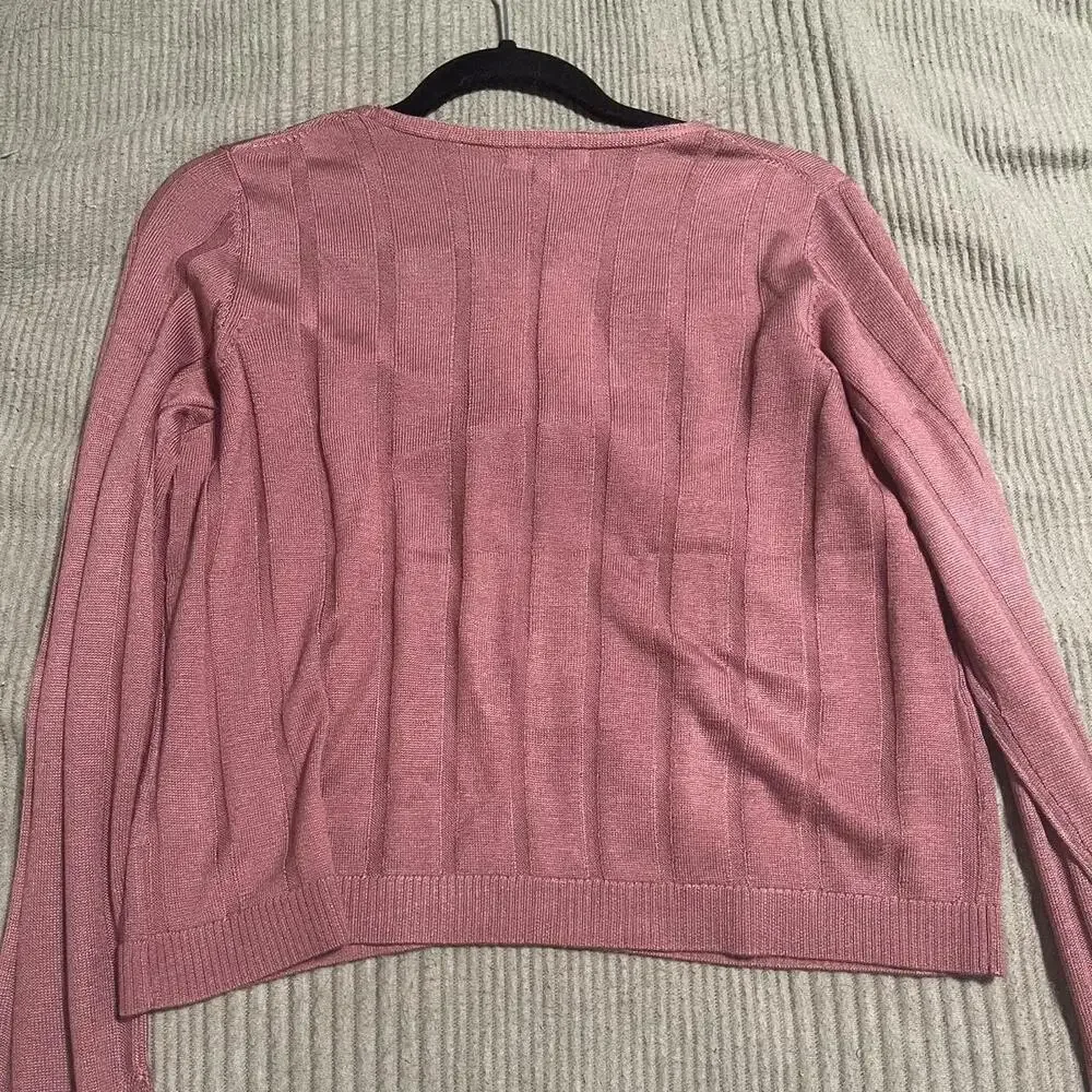 Pink Cardigan With Tie Front